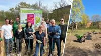 Franke udn Bornberg Mini-Wald Hannover Vahrenheide Pflanztag, Überblick und Gruppenfoto