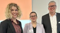 DKM Messe 2023 - Kongress Arbeitskraftabsicherung - Dortmund - Carina Gervens Volkswohl Bund und Fiknet Veseli ERGO mit Christian Monke