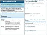 Inhalt eines Basisinformationsblatts