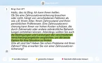 Bing Antwort Zahnzusatzversicherung