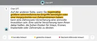ChatGPT zu Zahnzusatzversicherungen