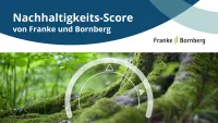 Franke und Bornberg Nachhaltigkeits-Score 2025 Score Anzeige mit Urwald im Hingerund