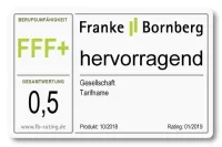 Franke und Bornberg Siegel Rating Berufsunfähigkeit 2019