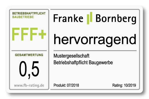 Betriebshaftpflichtversicherung bei Franke und Bornberg Map-report bei Franke und Bornberg