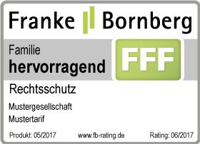 Erstes Rating Rechtsschutzversicherung von Franke und Bornberg