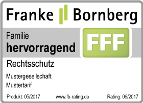 Erstes Rating Rechtsschutzversicherung von Franke und Bornberg Erstes Rating Rechtsschutzversicherung von Franke und Bornberg