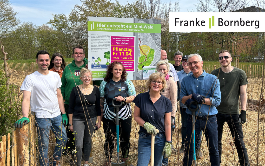 Franke-Bornberg Pressemitteilung Mini-Wald Hannover Vahrenheide Team