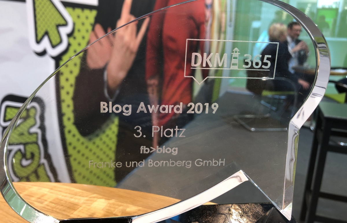 DKM365 Blog Award in Dortmund mit dem 3.Platz für fb>blog
