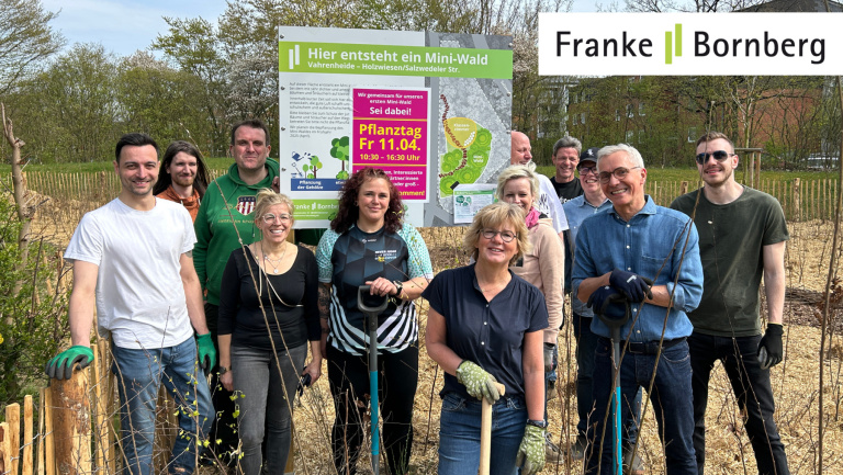 Franke und Bornberg pflanzt ersten privat initiierten Mini-Wald in Hannover